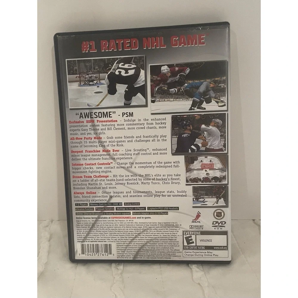 ESPN NHL 2K5 Sony PlayStation 2 2004 PS2 Video Game Hockey